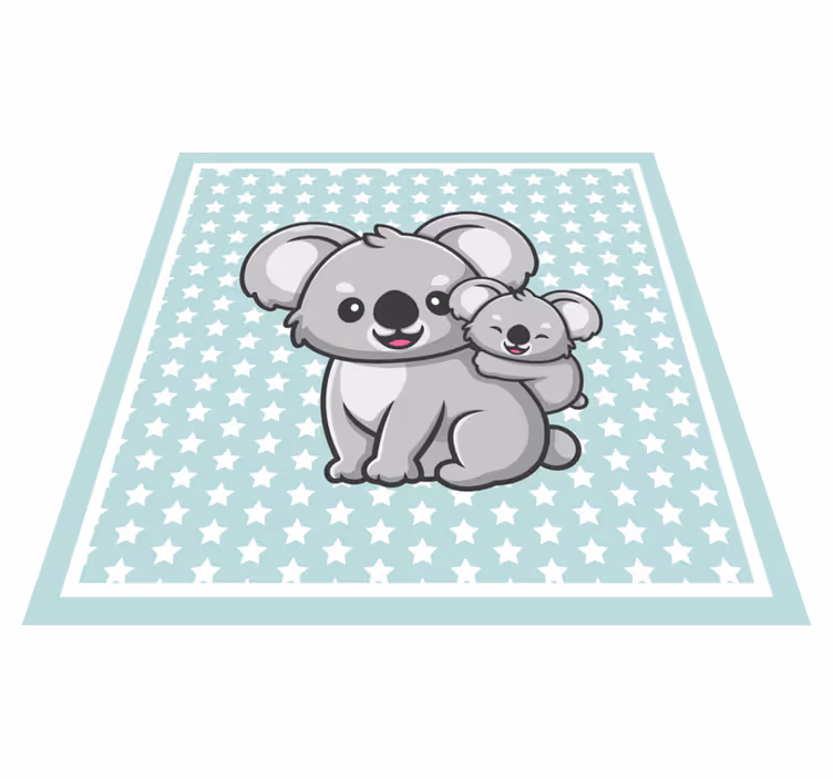 Mum and baby koalas kids carpet - TenStickers