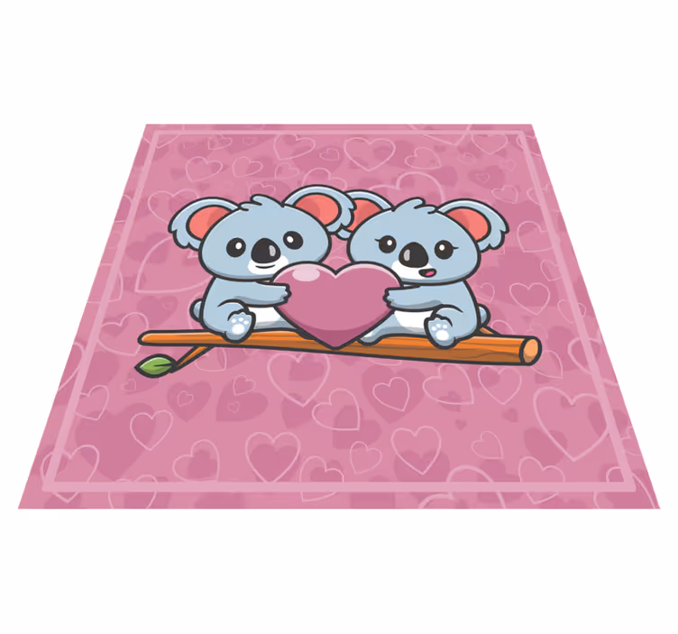 Koala Love Heart kids carpet - TenStickers
