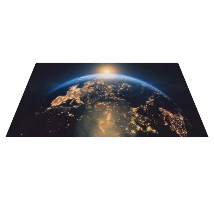 Map rug aerial view of the earth - TenStickers