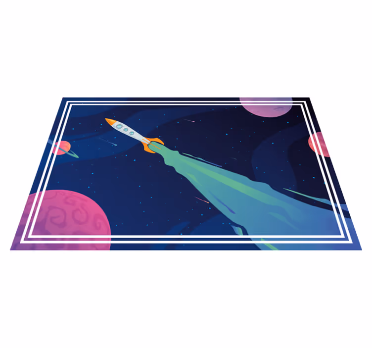 Spaceship in Orbit star rug - TenStickers