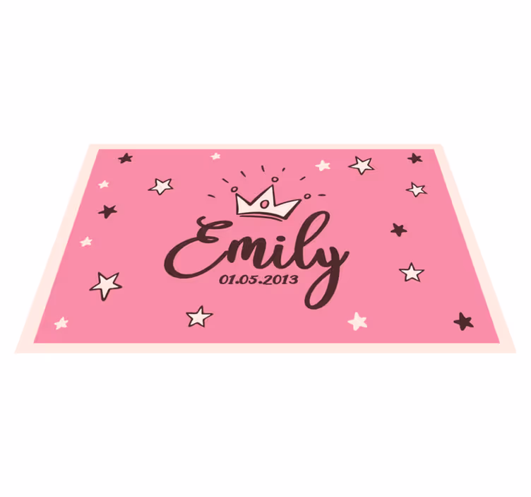 Name with crown and stars kids rug - TenStickers