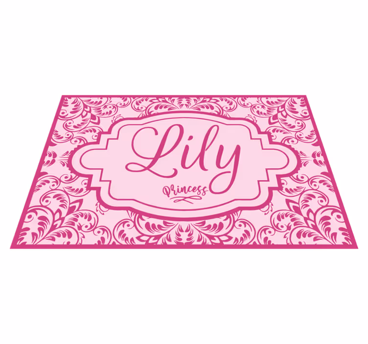 Princess Floral Design custom floor mat - TenStickers