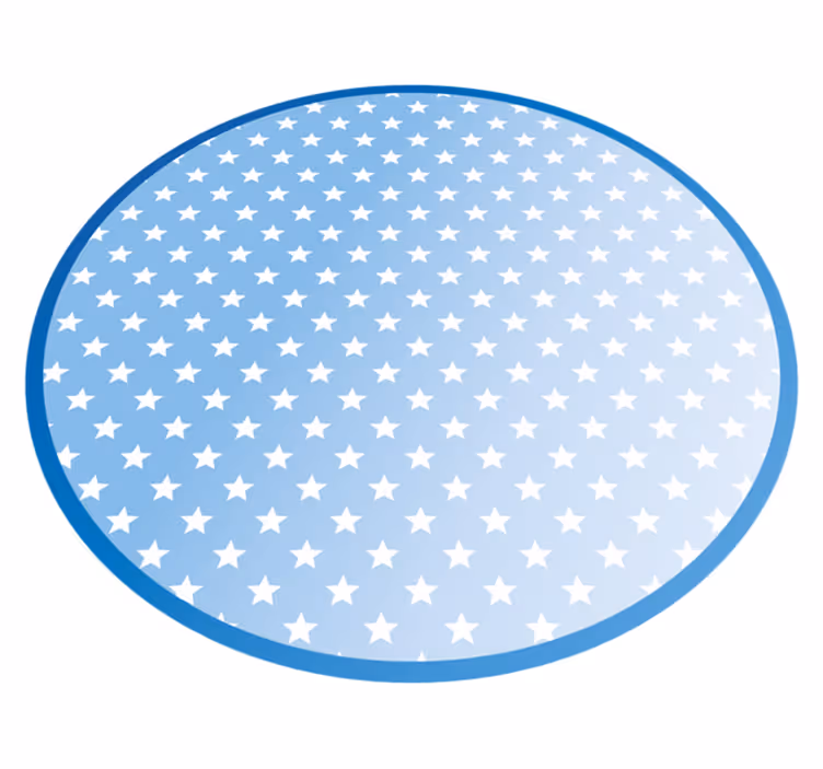 Blue circular pattern star rug - TenStickers