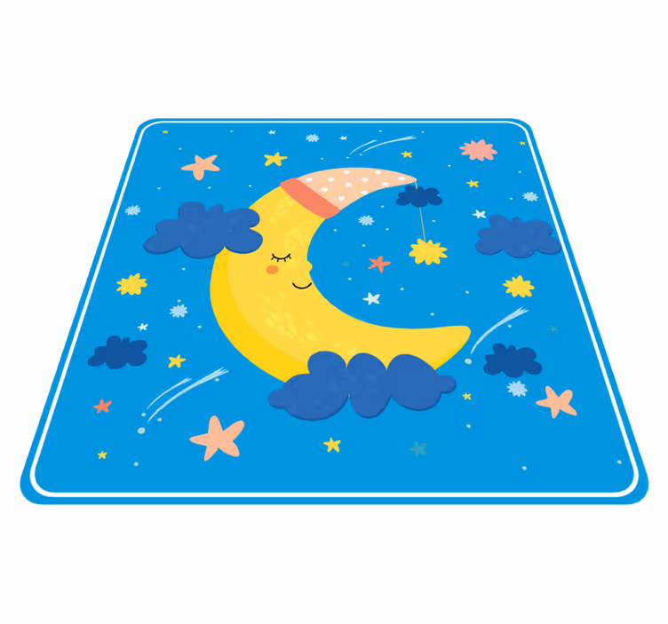 Star rug with cheerful moon design - TenStickers