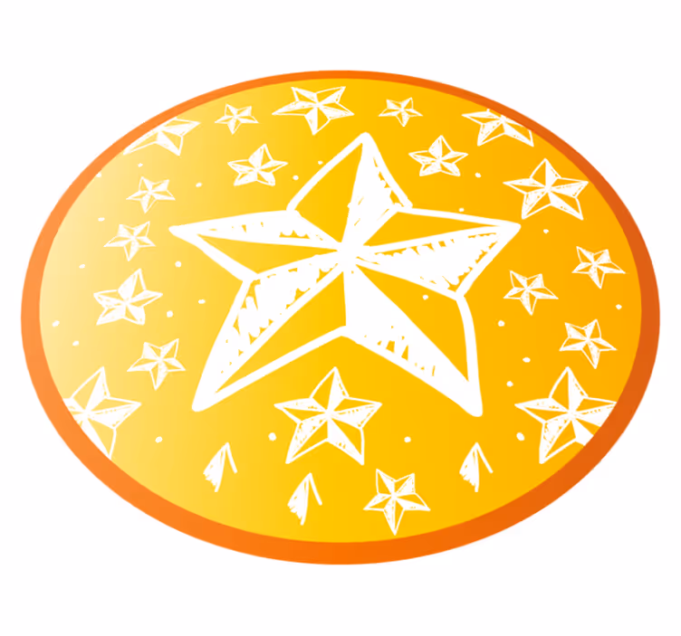 Starry Yellow Theme star rug - TenStickers