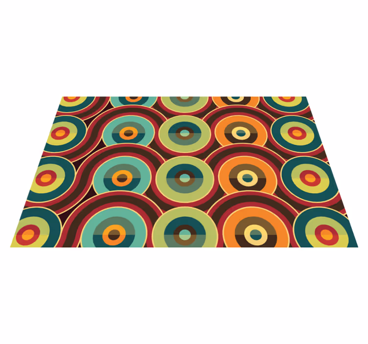 Vibrant Circular Motif geometric rug - TenStickers