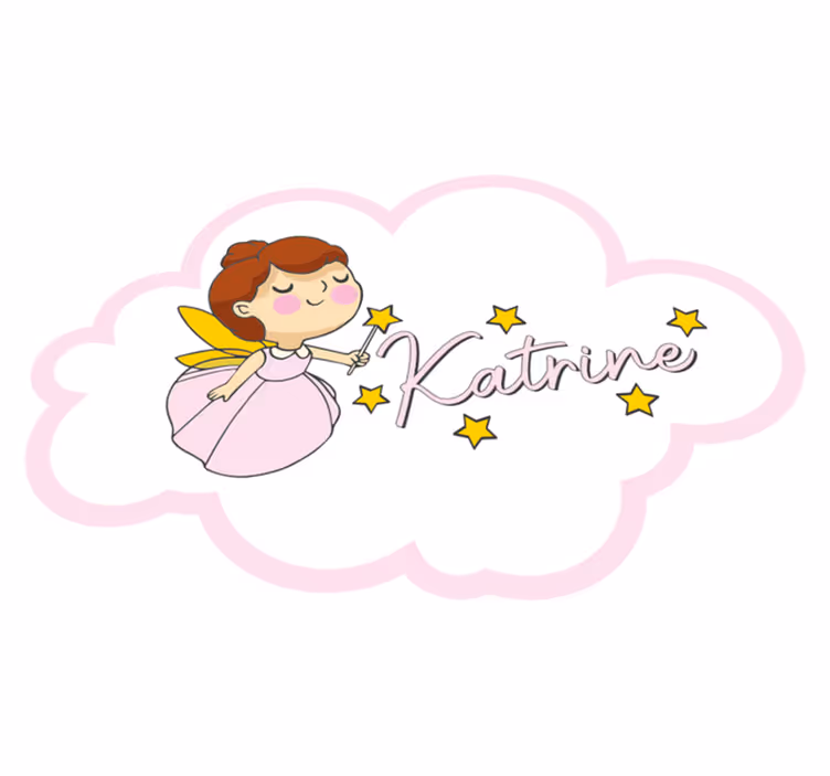 Fairy magic with name nursery rug - TenStickers