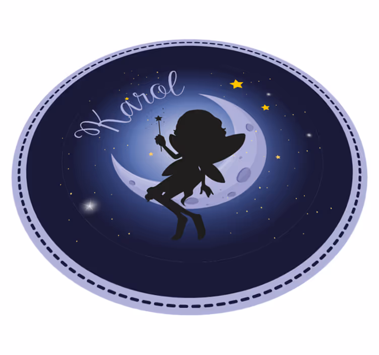 Fairy moonlight with name kids rug - TenStickers