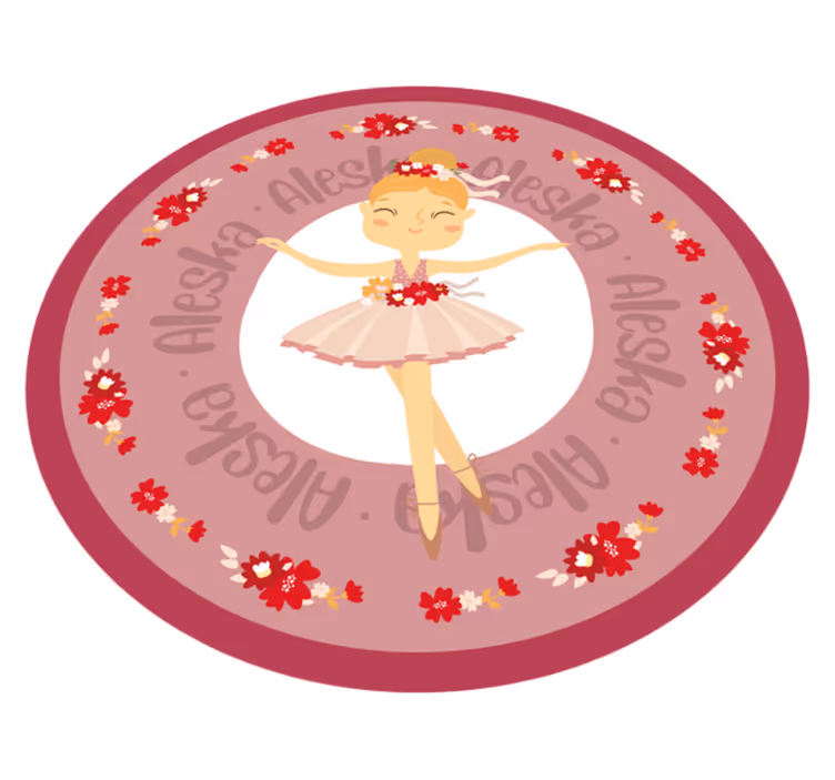 Funny ballerina princess personalised mat - TenStickers