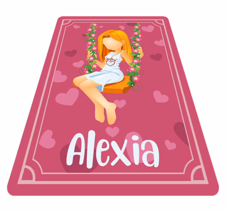 Grass swing with name teenage bedroom rug - TenStickers