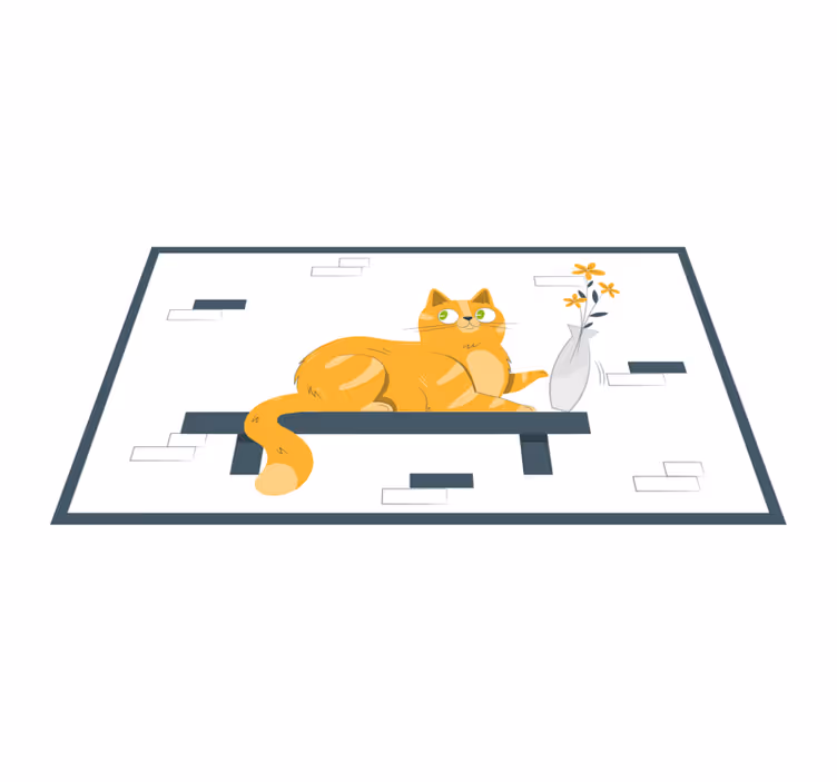 Playful Cat Scene kids rug - TenStickers