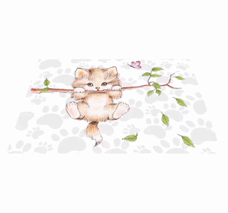 Cute Kitten Hanging animal mat - TenStickers