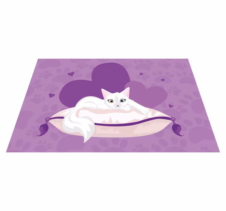 Sweet Cat Cushion animal mat - TenStickers