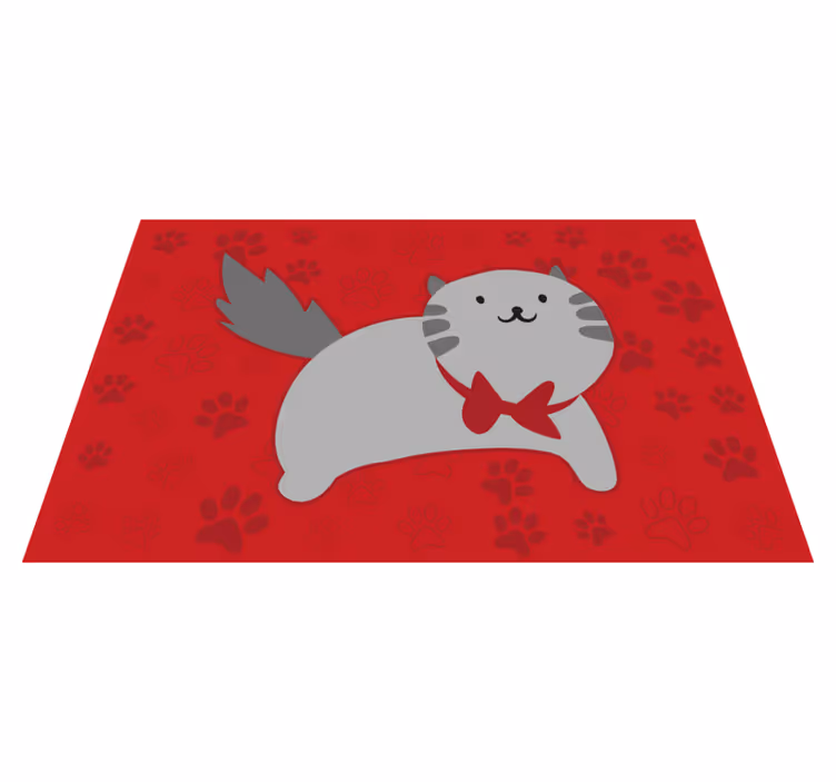 Cheerful Cat Illustration animal mat - TenStickers