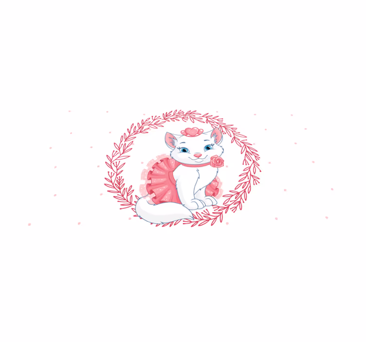 Charming Cat Illustration kids carpet - TenStickers