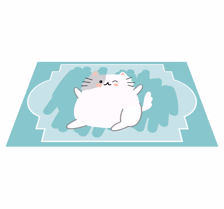 Cute Cat Illustration nursery rug - TenStickers