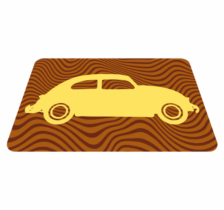 Vintage Car Silhouette road map rug - TenStickers