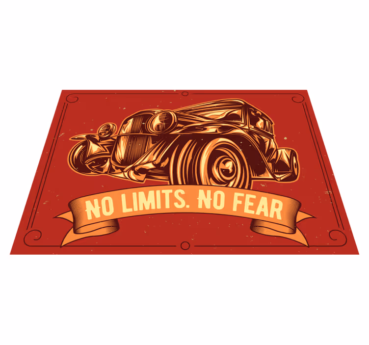 Classic car illustration quote rug - TenStickers