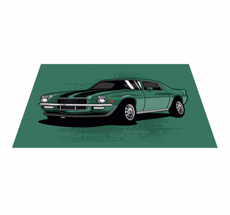 Classic Car View road map rug - TenStickers