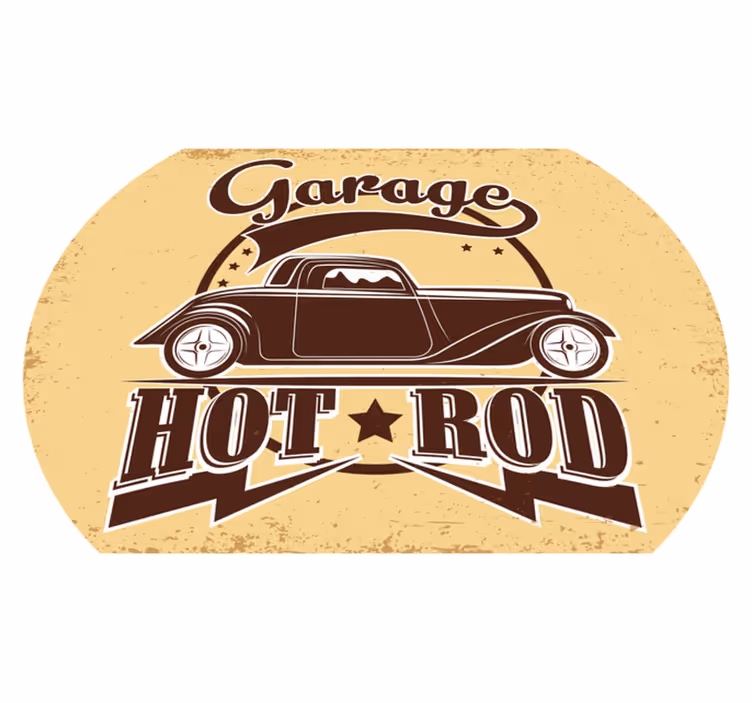 Garage hot rod vintage rug - TenStickers