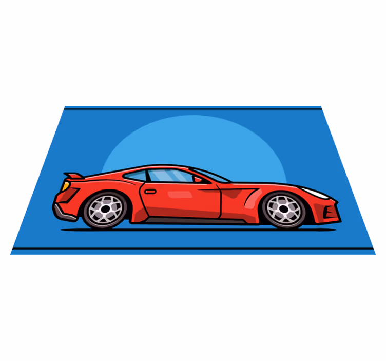 Red Sports Car teenage bedroom rug - TenStickers