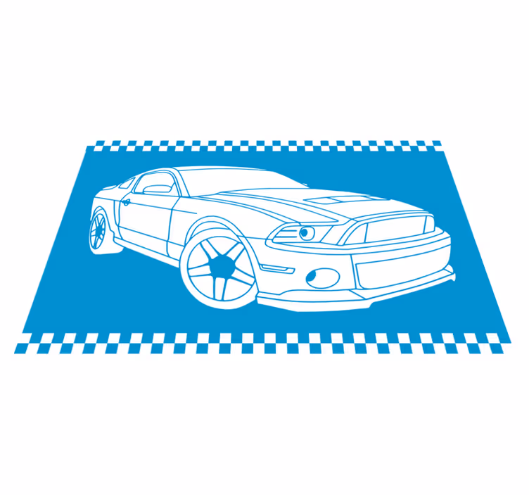 Racing Car Outline road map rug - TenStickers