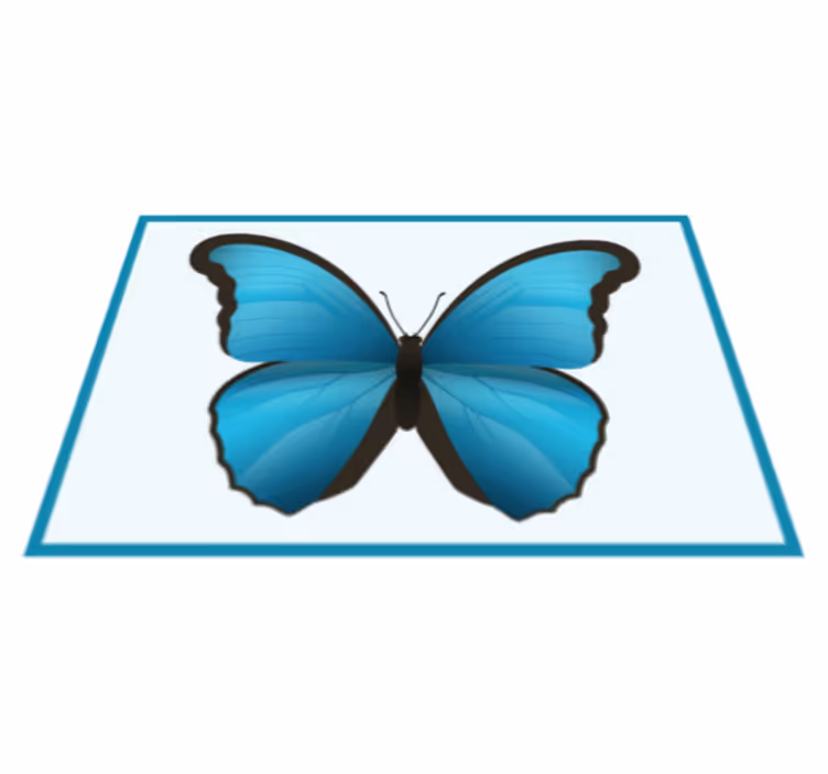 Blue butterfly animal mat - TenStickers