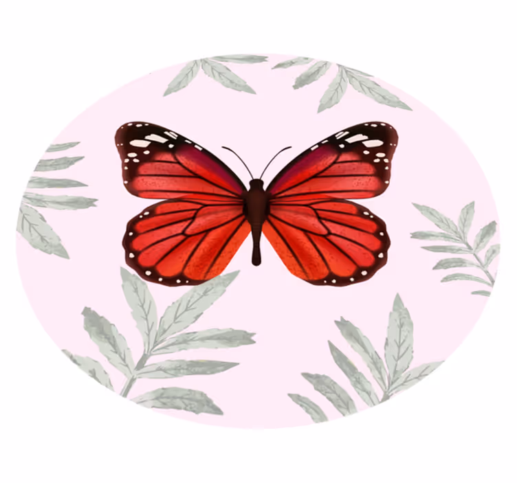 Butterfly Design floral rug - TenStickers