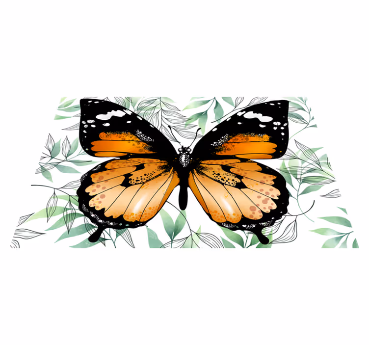 Colorful butterfly display animal mat - TenStickers