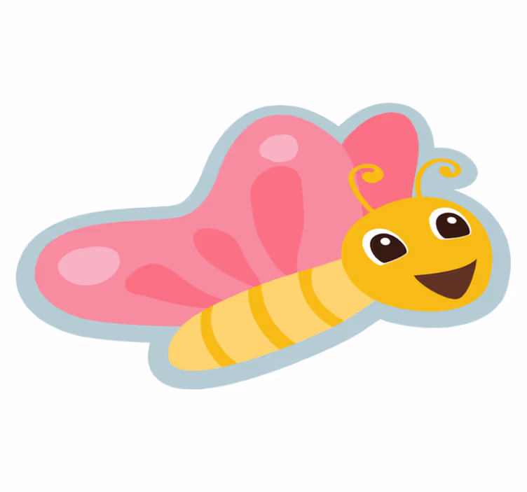 Colorful Butterfly Character kids carpet - TenStickers