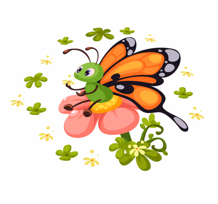 Colorful Butterfly Joy kids carpet - TenStickers