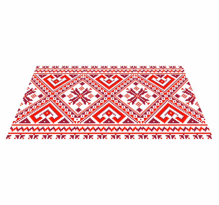 Vibrant geometric arrangement ethnic rug - TenStickers