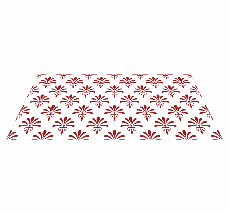 Floral Pattern Red modern rug - TenStickers