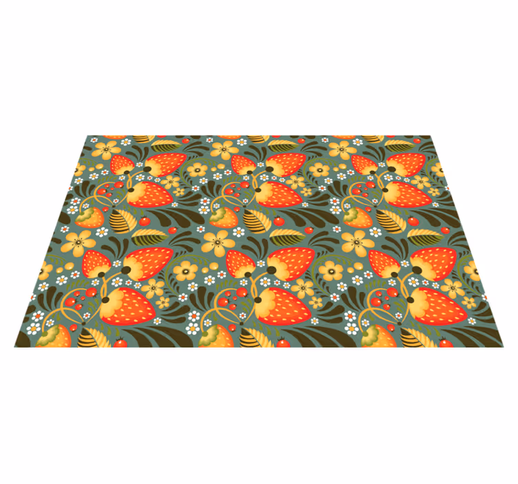 Bright Floral Pattern kitchen mat - TenStickers