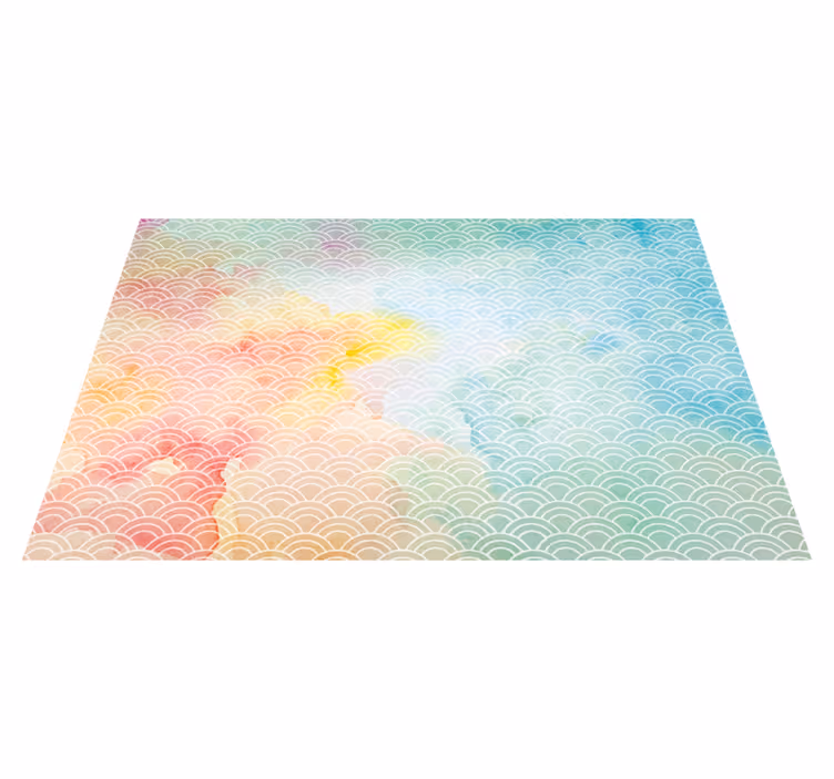 Pastel Wave Motif geometric rug - TenStickers