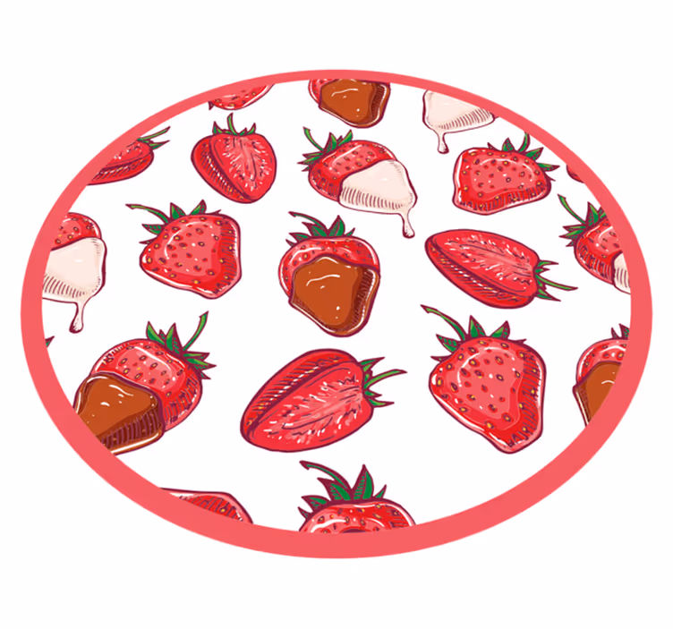 Sweet Strawberry Delight circular rug - TenStickers