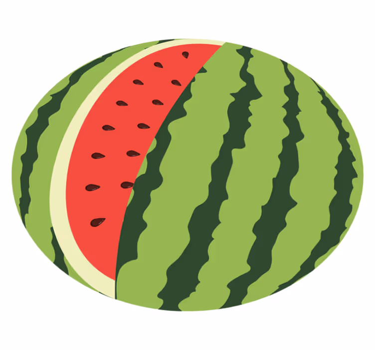 Slice of watermelon kitchen floor tile - TenStickers