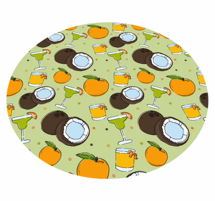 Coconut Cocktail Fun circular rug - TenStickers