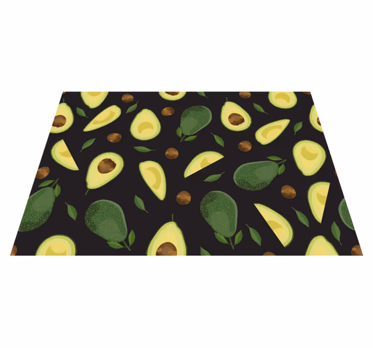 Avocado Motif kitchen mat - TenStickers