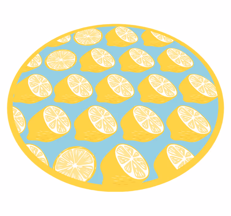 Lemon Slice Motif kitchen mat - TenStickers