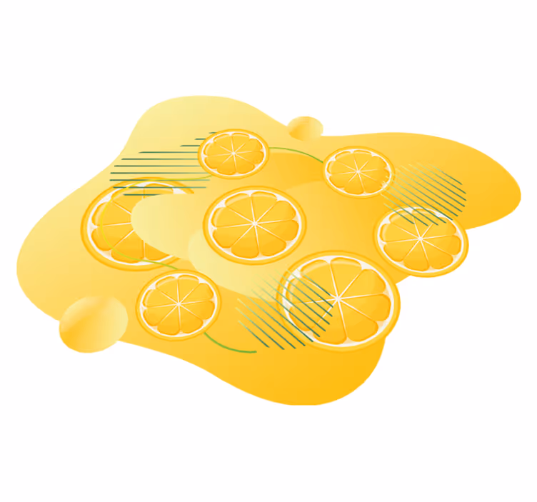 Lively citrus pattern kitchen mat - TenStickers