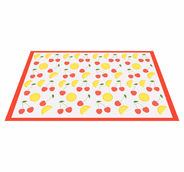 Cherry and Lemon Motif kitchen mat - TenStickers