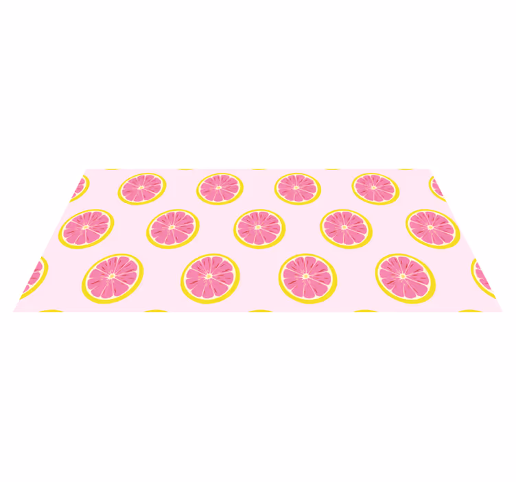 Slices of  pink grapefruit kitchen floor mat - TenStickers
