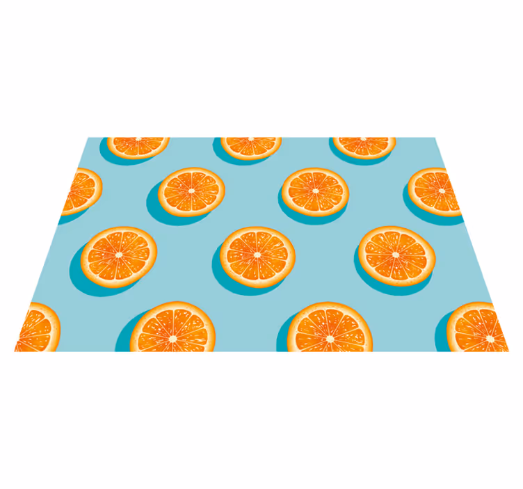 Citrus slice motif kitchen mat - TenStickers