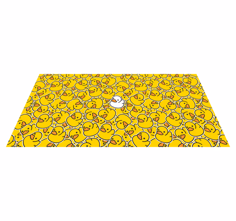 White duck with yellow pattern animal mat - TenStickers