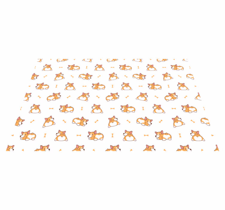 Cute Corgi characters  kids carpet - TenStickers
