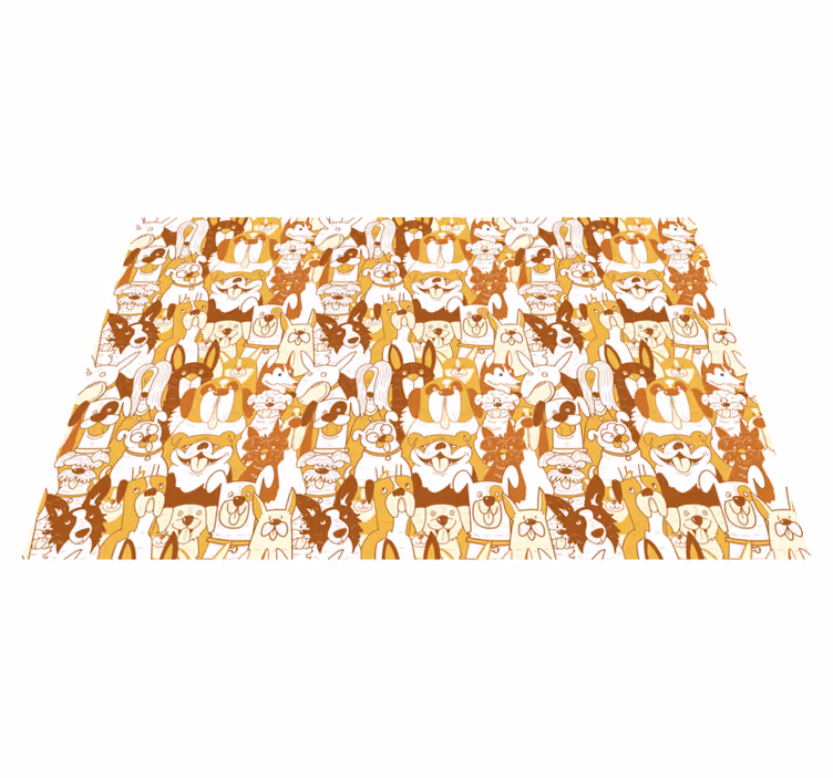 Brown pet faces animal mat - TenStickers