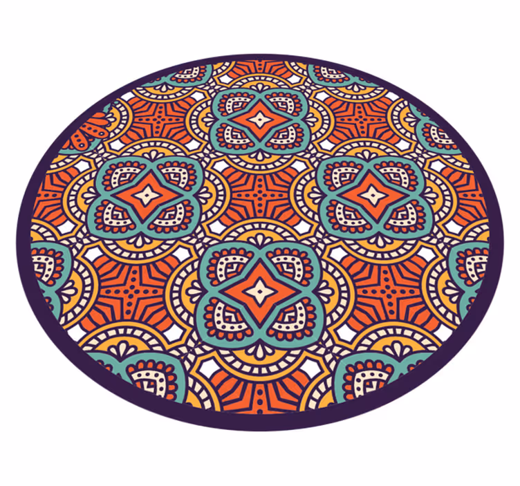 Colorful Geometric Harmony mandala rug - TenStickers