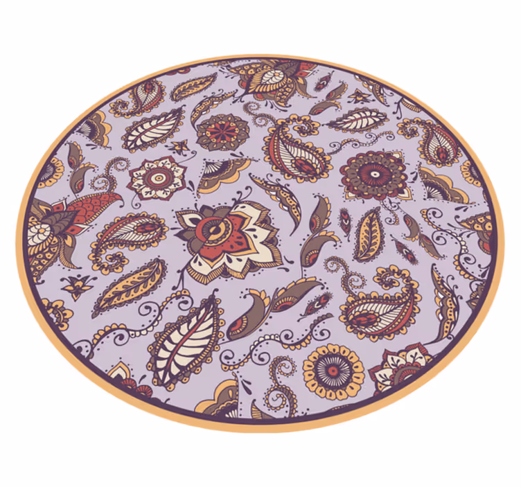 Elaborate botanical motifs floral rug - TenStickers