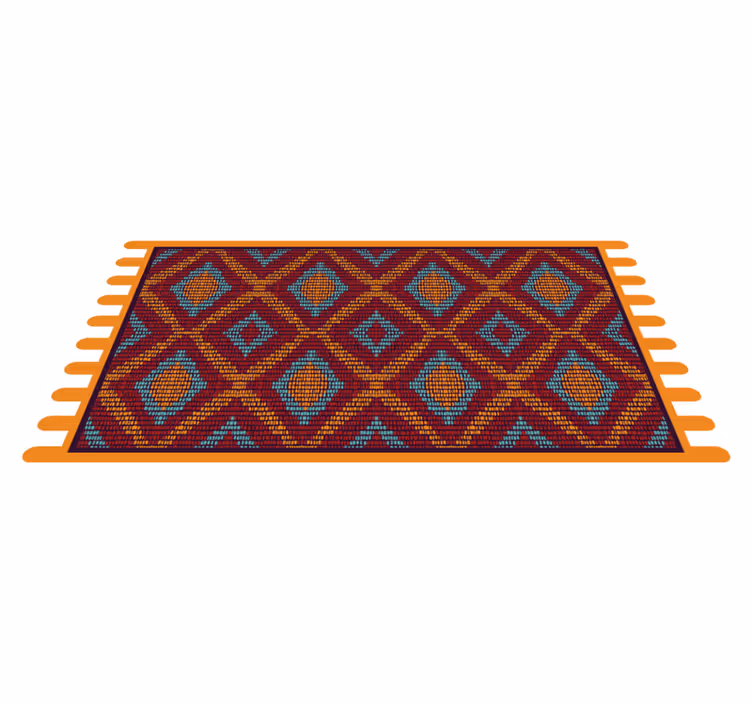 Vibrant Geometric Pattern ethnic rug - TenStickers